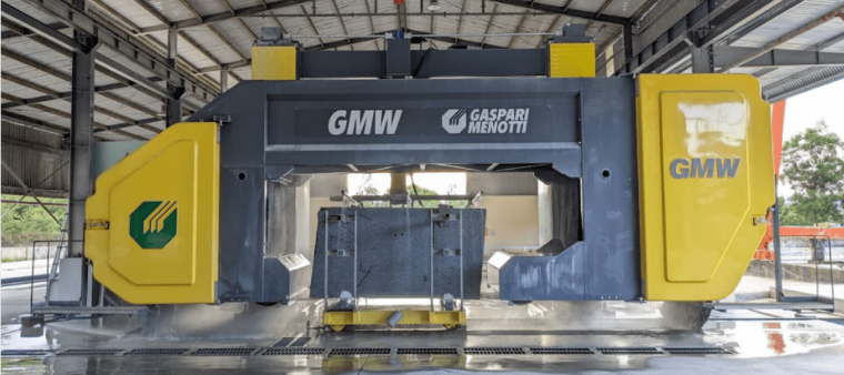 Imported Advance machinery: Multiwire Gangsaw for cutting large granite blocks